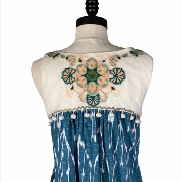 Floreat Ivory Geometric Sleeveless Embroidered top - Picture 3 of 5